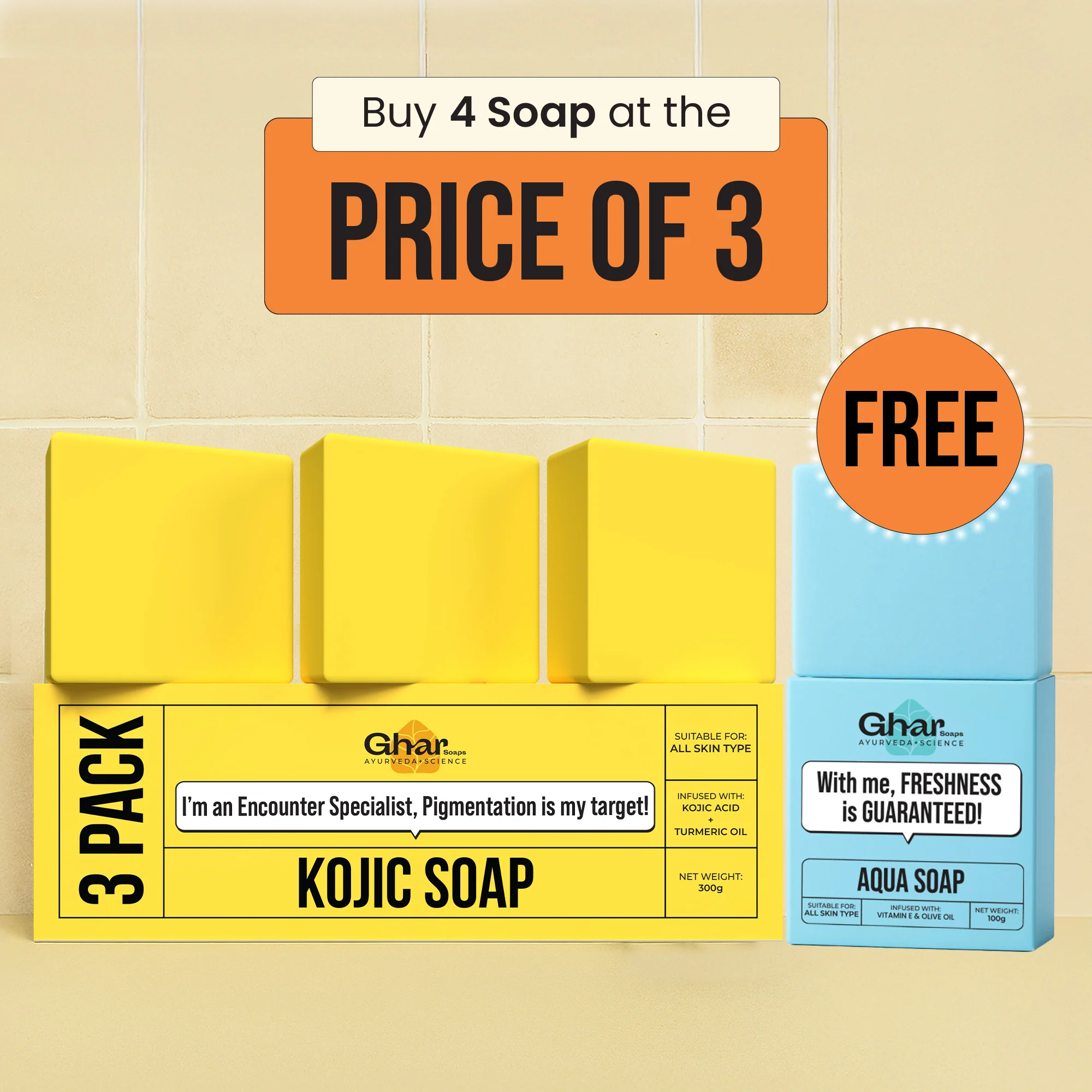 Free Soap with Pack of 3 Kojic Acid Soap - Image 3