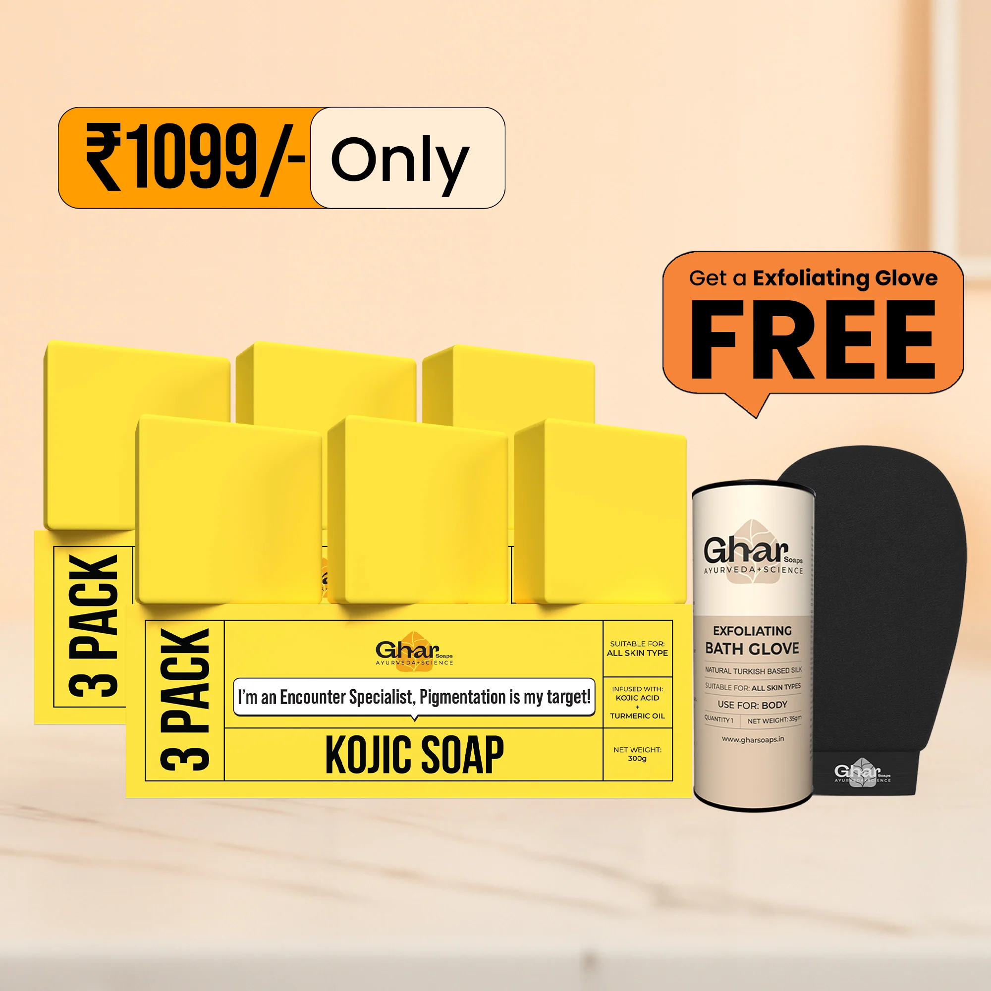 Kojic Soap + Exfoliating Body Glove Combo - Image 4