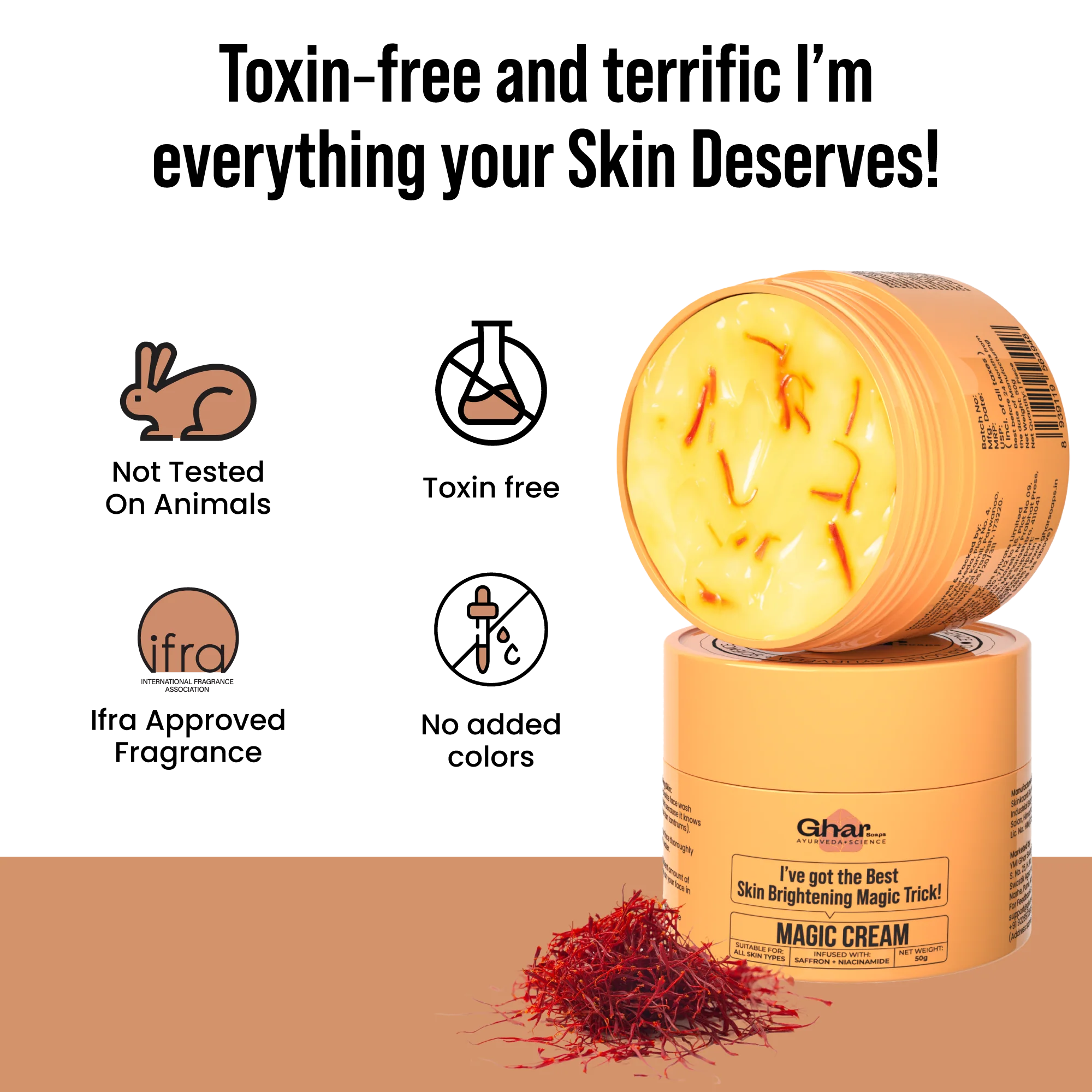 Magic Cream with Saffron & Niacinamide for De-Tan & Skin Brightening - Image 5