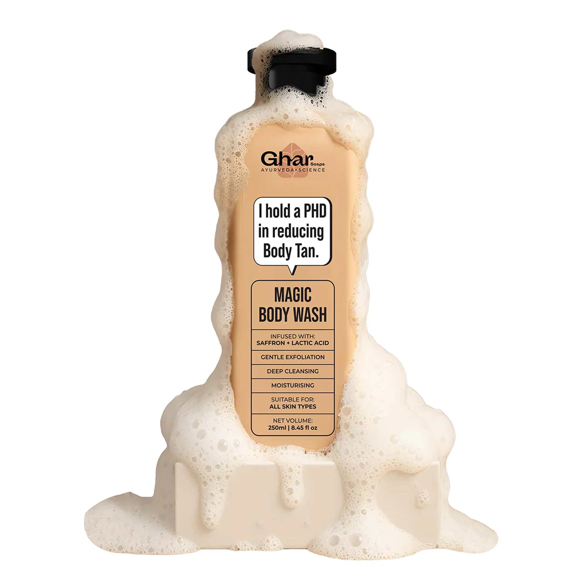 Magic De-Tan & Exfoliating Body Wash with Saffron & Lactic Acid - Image 10