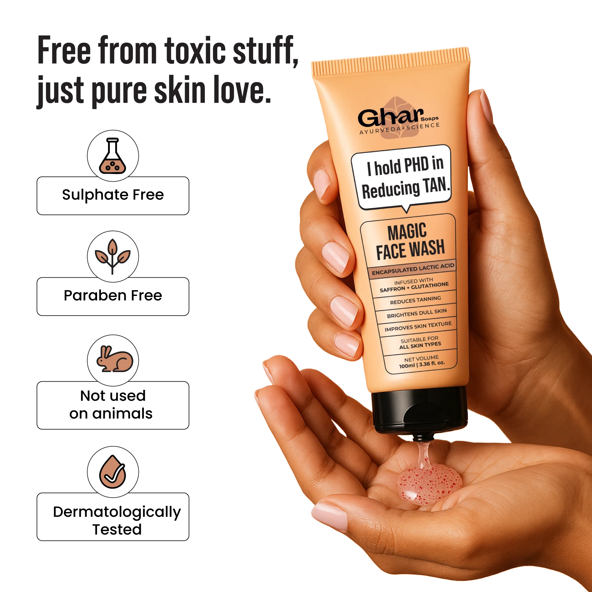 Magic Face wash With Saffron and Lactic Acid - Image 5