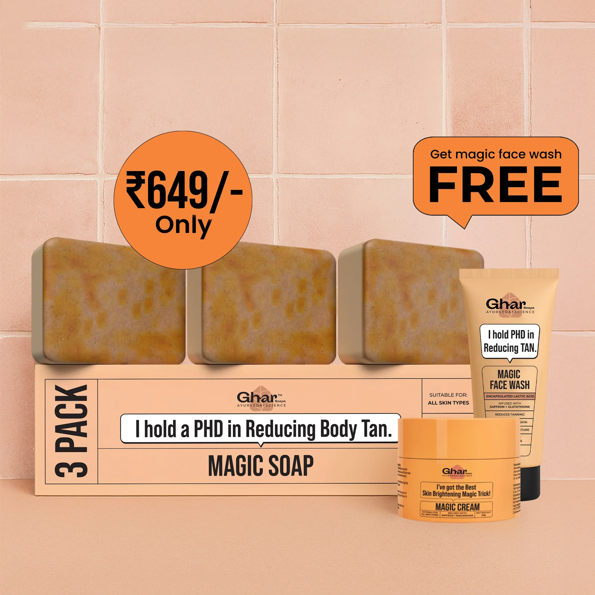 Magic Soap + Face wash + Magic Cream + Sunscreen - Image 3